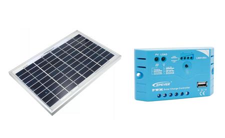 Kit Panel Solar Policristal 10W + Regulador Epever 5A USB