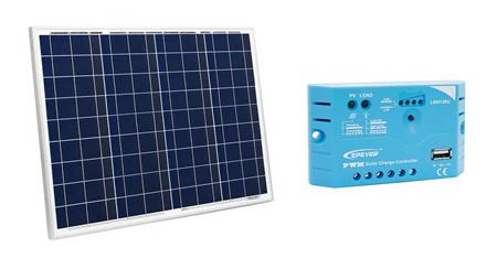 Kit Panel Solar Policristal 60W + Regulador Epever 5A USB