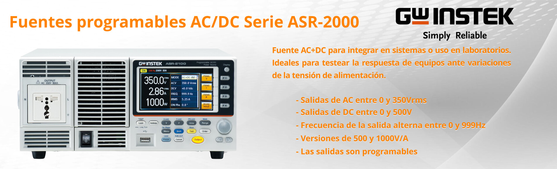 Fuentes programables AC/DC Serie ASR-2000